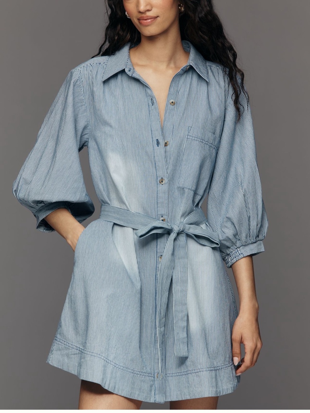 NWT - Maeve Mona Denim Mini Shirtdress